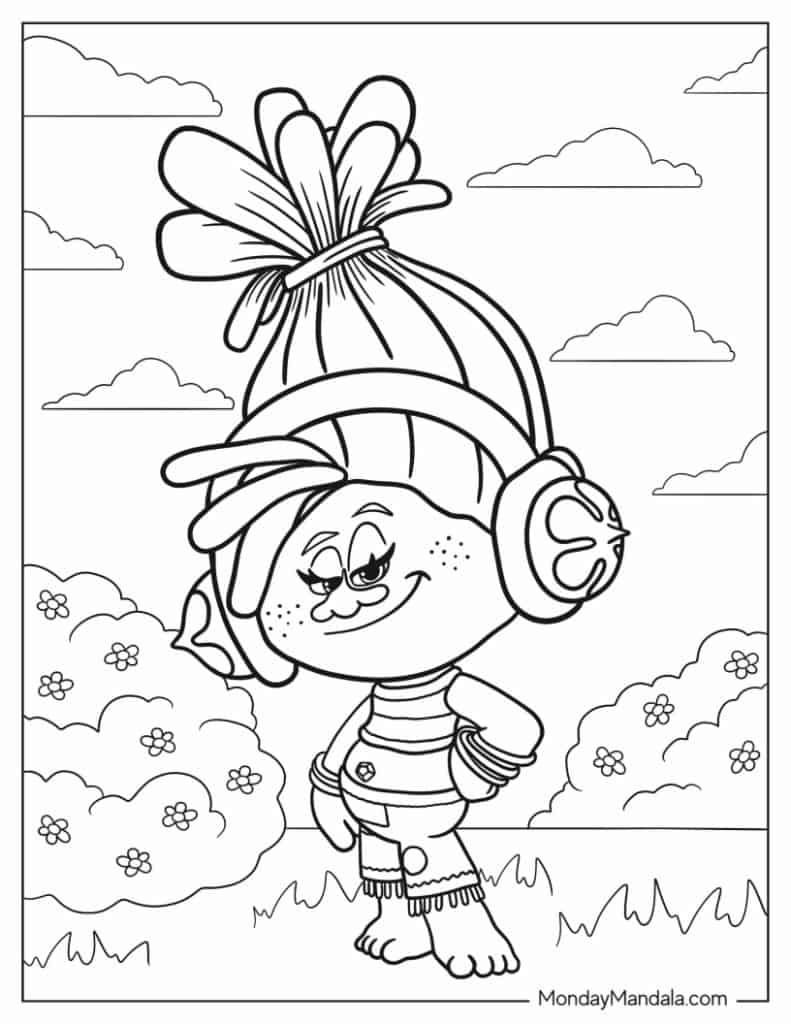 34 Trolls Coloring Pages (Free Pdf Printables) regarding Troll Thanksgiving Color Sheets