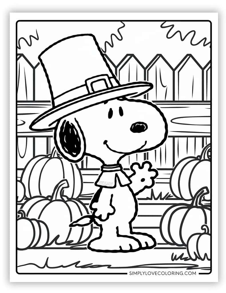 36 Snoopy Coloring Pages (Free Pdf Printables) - Simply Love Coloring regarding Peanut Thanksgiving Color Sheets