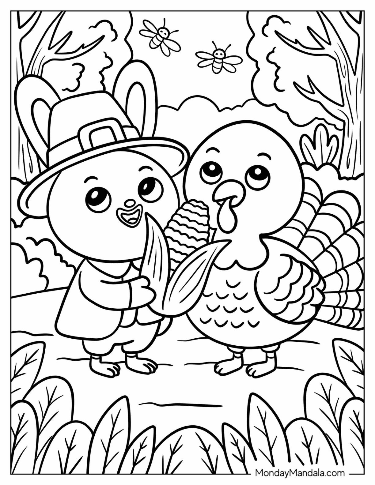 37 Pilgrim Coloring Pages (Free Pdf Printables) regarding Thanksgiving Coloring Sheets P