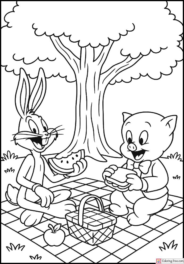 4233. Page: Bugs Bunny And Porky Pig In This Fun Colouring pertaining to Bugs Bunny Cadrdtoon Thanksgiving Coloring Sheets