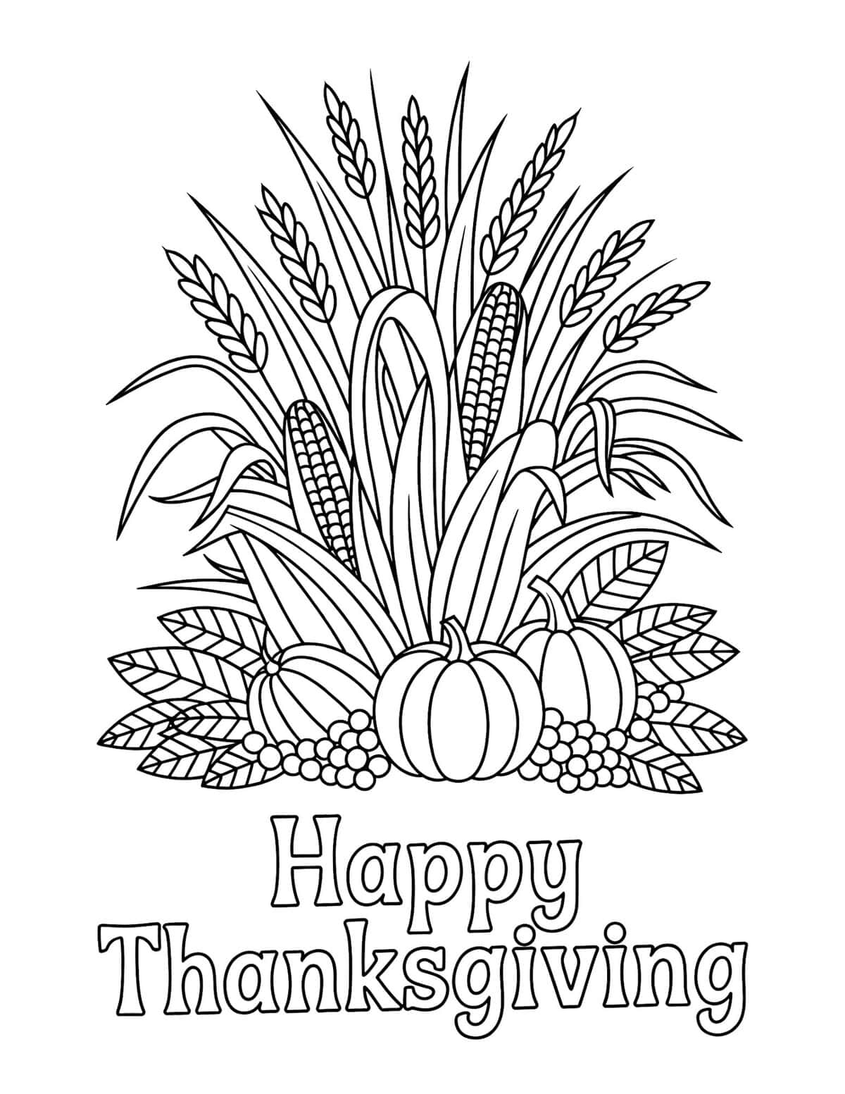 45 Free Thanksgiving Coloring Pages For Kids And Adults - Prudent with Thanksgiving For The Library Color Sheet