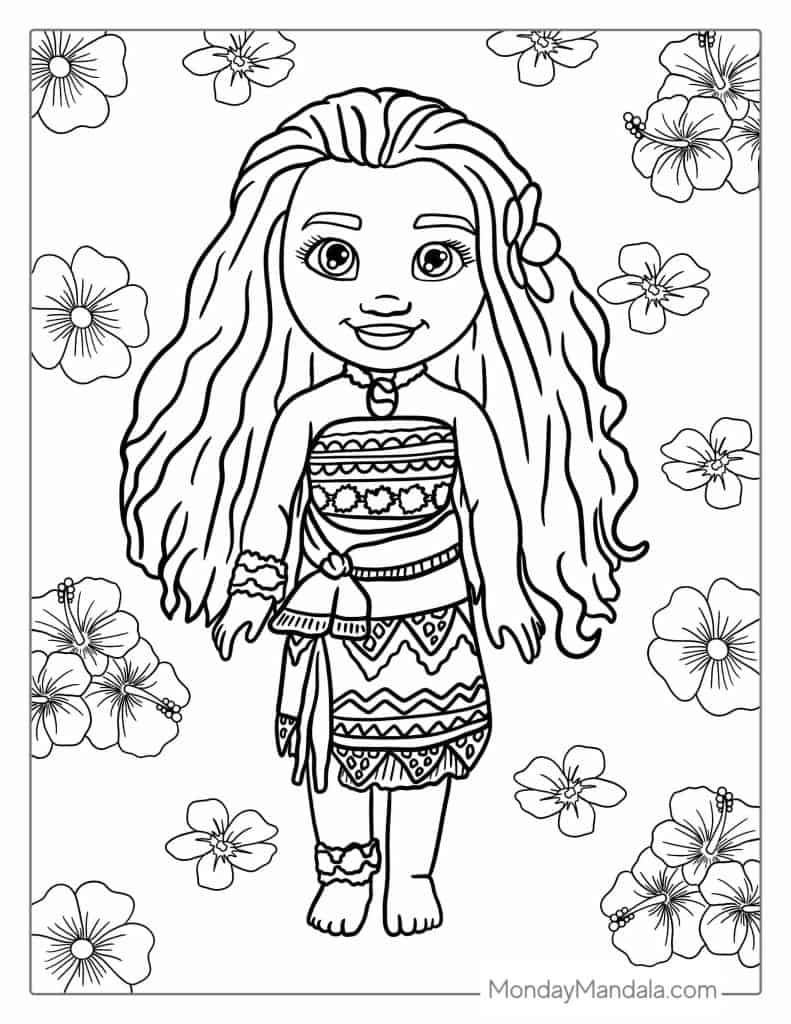52 Moana Coloring Pages (Free Pdf Printables) for Moana Thanksgiving Coloring Sheets