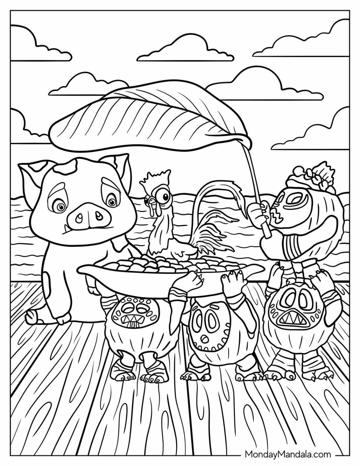52 Moana Coloring Pages (Free Pdf Printables) pertaining to Moana Thanksgiving Coloring Sheets