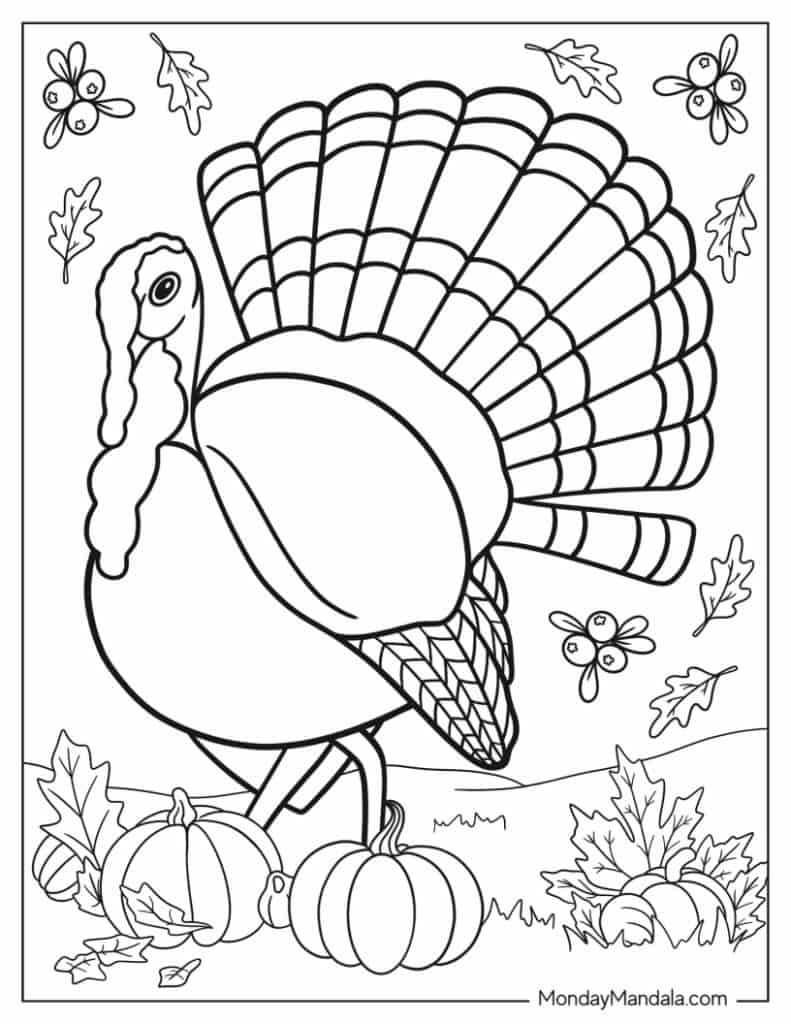 67 Thanksgiving Coloring Pages (Free Pdf Printables) inside Thanksgiving Turkey Coloring Sheets