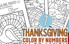 7 Colornumber Thanksgiving Coloring Pages In Spanish with Spanish Thanksgiving Coloring Sheets