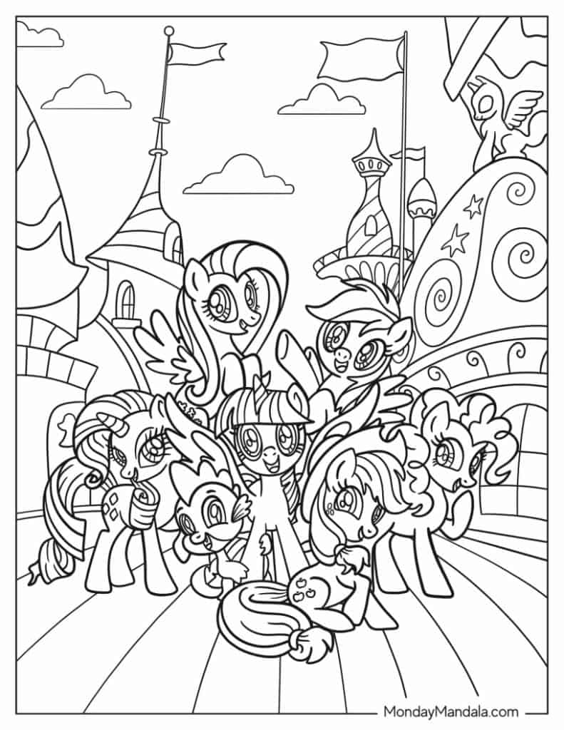 70 My Little Pony Coloring Pages (Free Pdf Printables) inside My Littloe Npony Coloring Sheet Thanksgiving