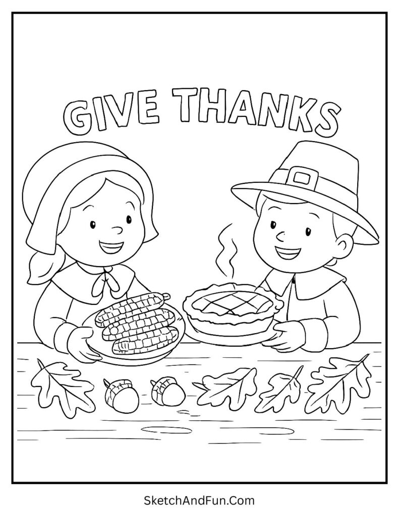 70+ Thanksgiving Coloring Pages (Free Pdf Printables) - Sketch And Fun for Coloring Sheets For Kids That Tells About The First Thanksgiving