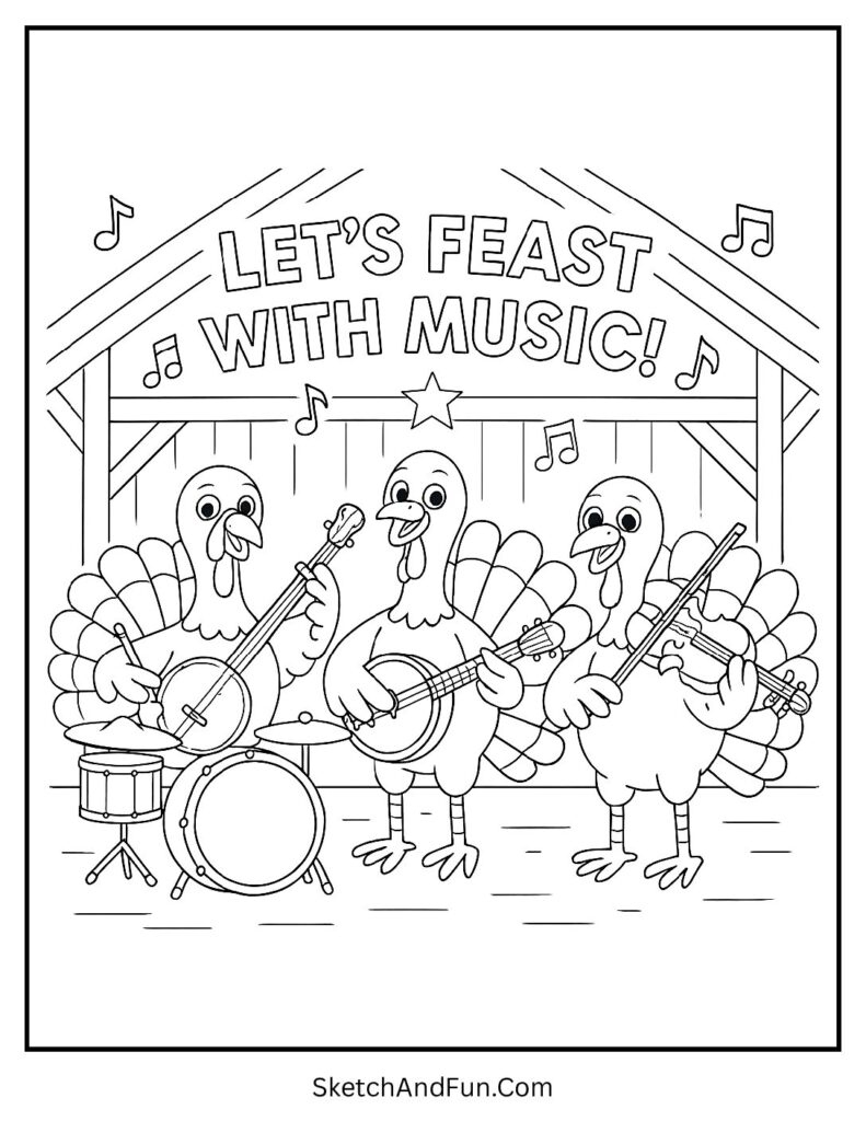 70+ Thanksgiving Coloring Pages (Free Pdf Printables) - Sketch And Fun pertaining to Thanksgiving Music Coloring Sheets