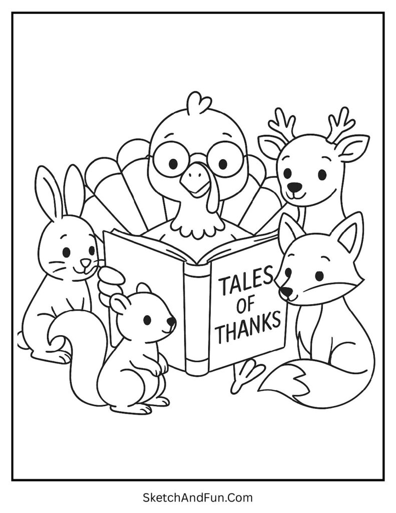 70+ Thanksgiving Coloring Pages (Free Pdf Printables) - Sketch And Fun within Thanksgiving Coloring Sheets Woodlan Animals
