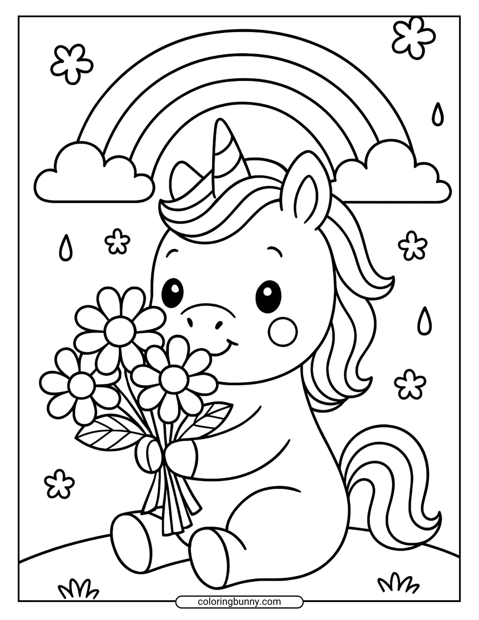 Baby Unicorn Coloring Pages (42 Free Printable Pdfs) throughout Unicorn Thanksgiving Color Sheets