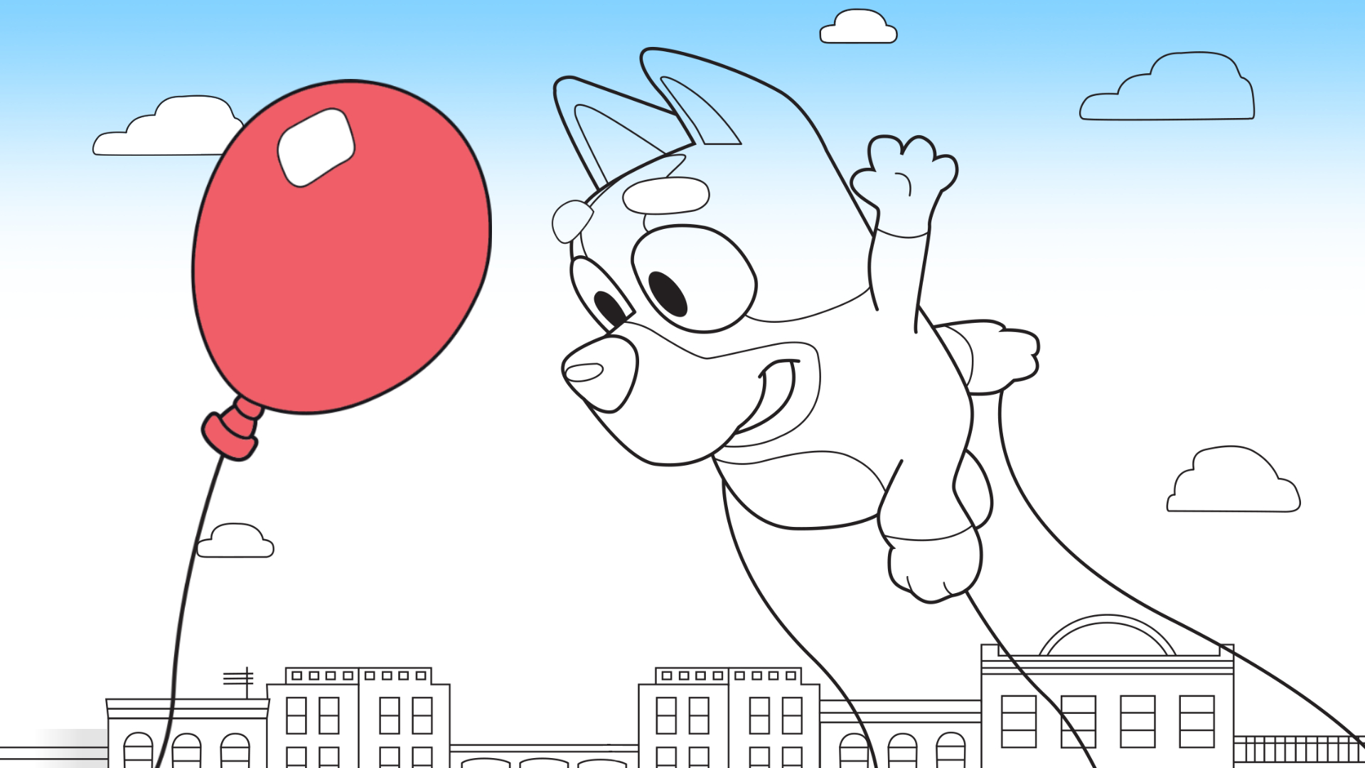 Bluey At Macy&#039;S Parade Colouring Sheet - Bluey Official Website for Bluey Thanksgiving Coloring Sheet