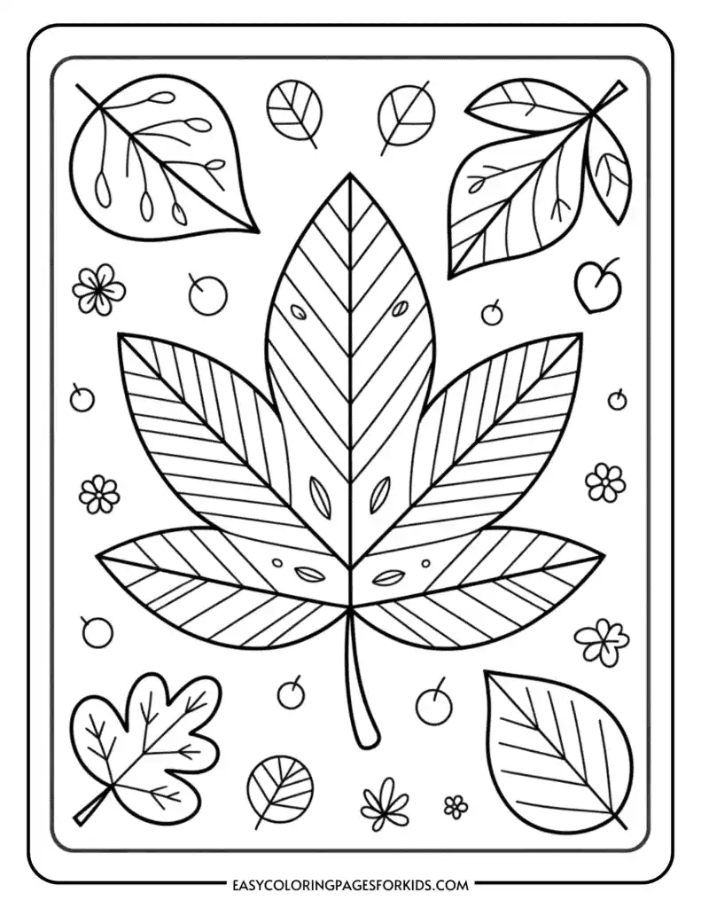 Coloring Pages For Fall Leaves (9 Fun Printable Sheets) - Easy inside Thanksgiving Leaves Coloring Sheet