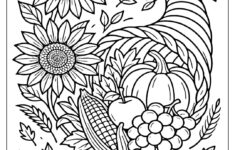 Cornucopia Coloring Pages - Free Pdf To Download And Print pertaining to Coloring Sheets Thanksgiving Fruit And Vegetables For Cornucopia
