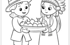 Cute November Coloring Pages For Kids - Printable Fun throughout Pilgrims Thanksgiving Coloring Sheet