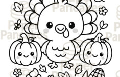 Cute Thanksgiving Coloring - Etsy regarding Thanksgiving Coloring Sheets P