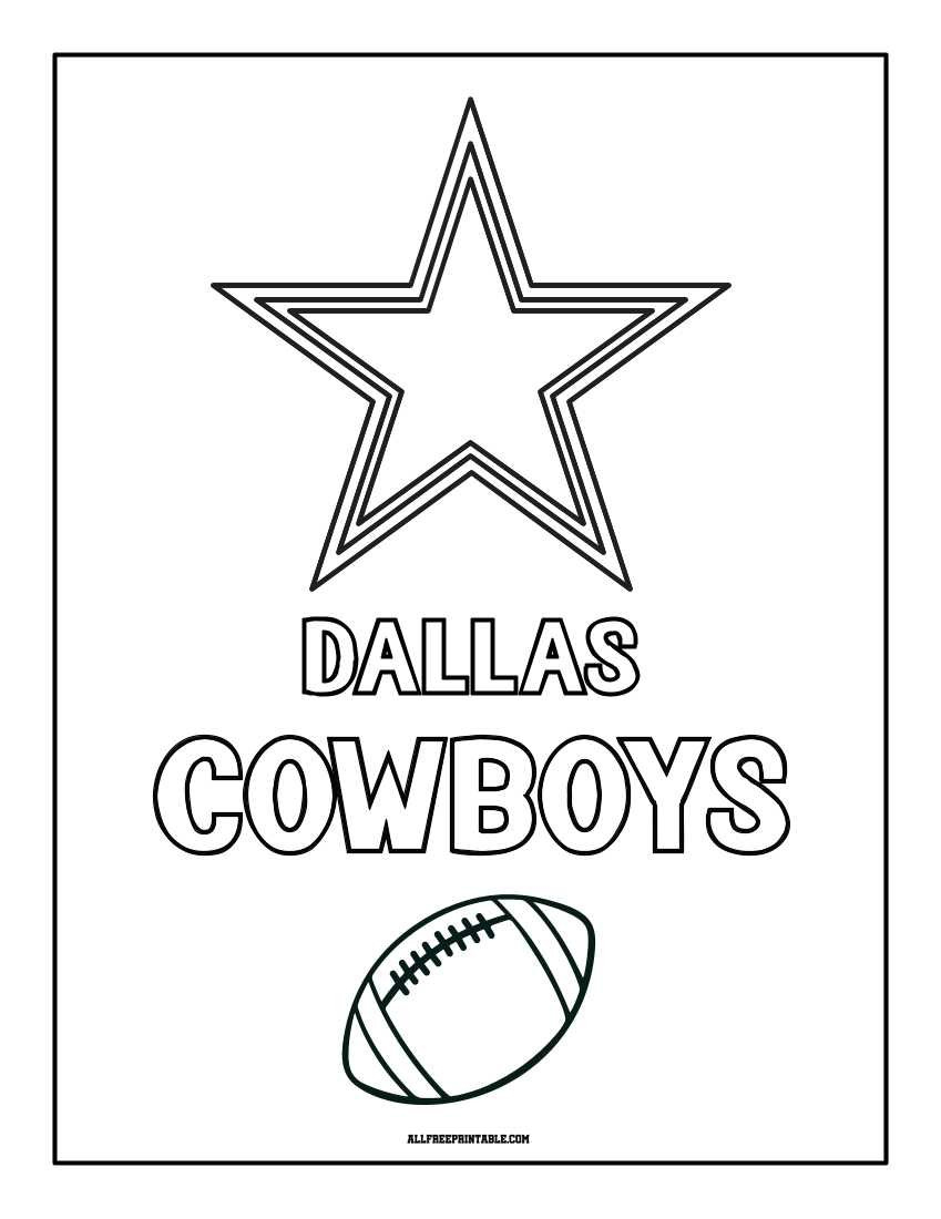 Dallas Cowboys Logo Coloring Page – Free Printable for Thanksgiving Cowboys Game 2025 Coloring Sheets