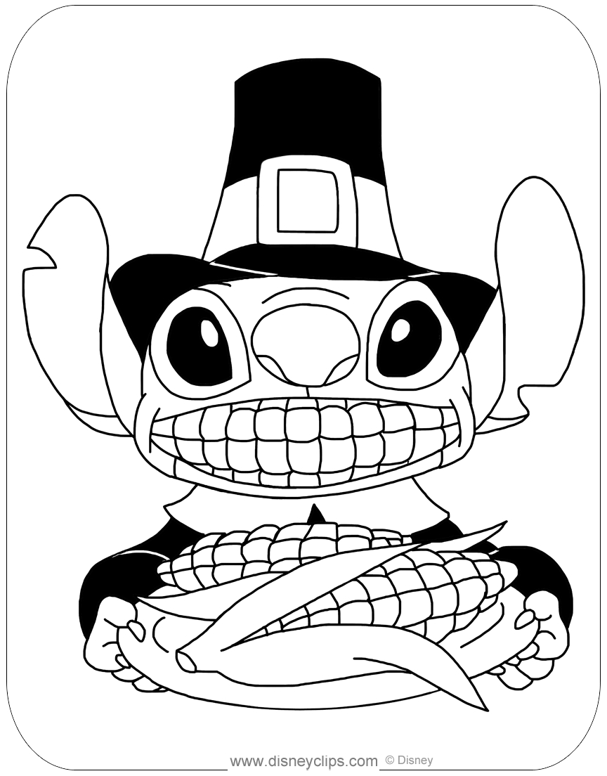 Disney Thanksgiving Coloring Pages | Disneyclips with Cartoon Thanksgiving Day Coloring Sheets