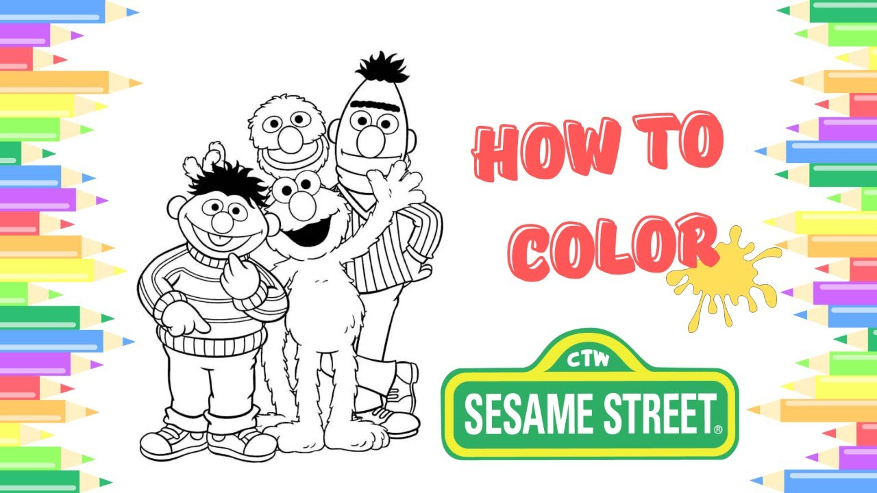 Elmo, Grover, Bert, And Ernie Coloring Page throughout Pbs Big Bird Thanksgiving Coloring Sheets