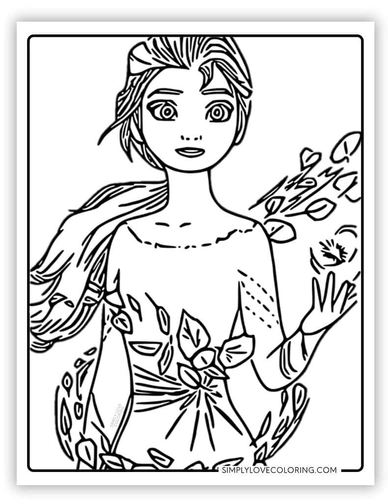 Elsa Coloring Pages (Free Pdf Printables) - Simply Love Coloring pertaining to Frozen Thanksgiving Coloring Sheet