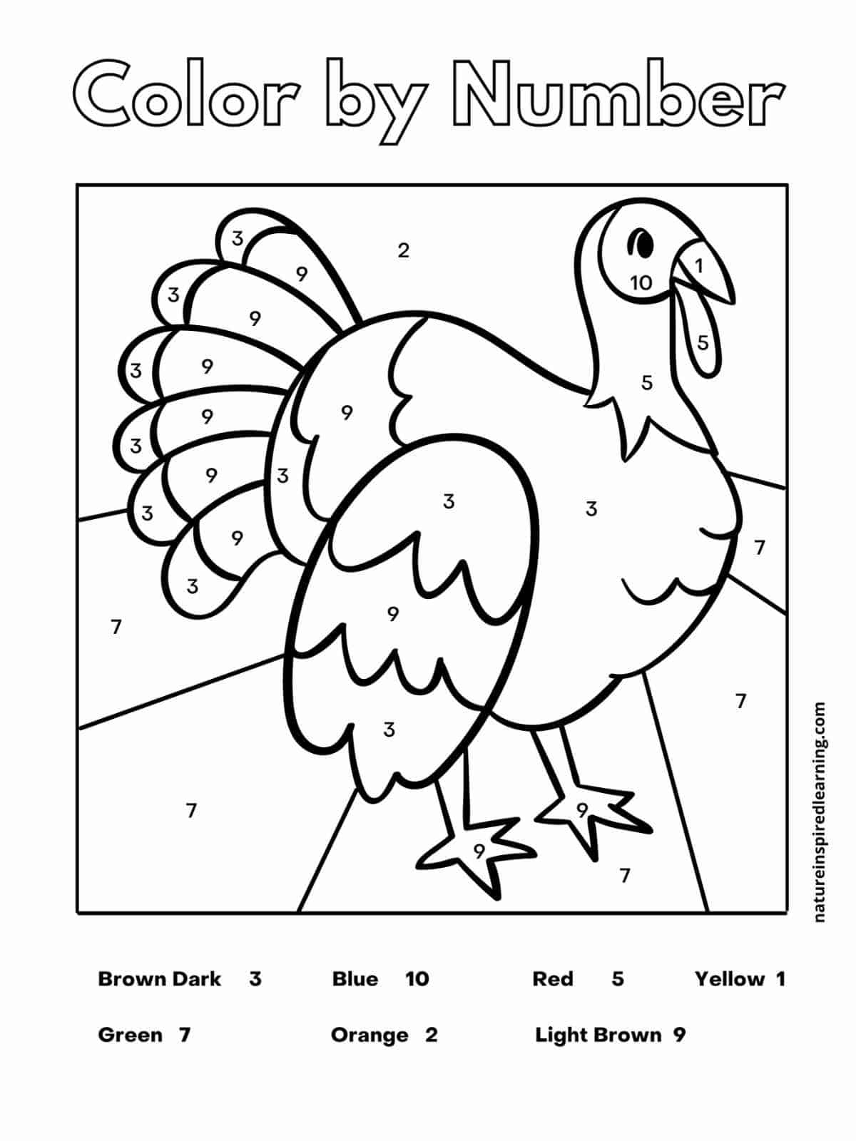 Fall Colornumber - Nature Inspired Learning with regard to Math Coloring Sheet 5th Squares Thanksgiving