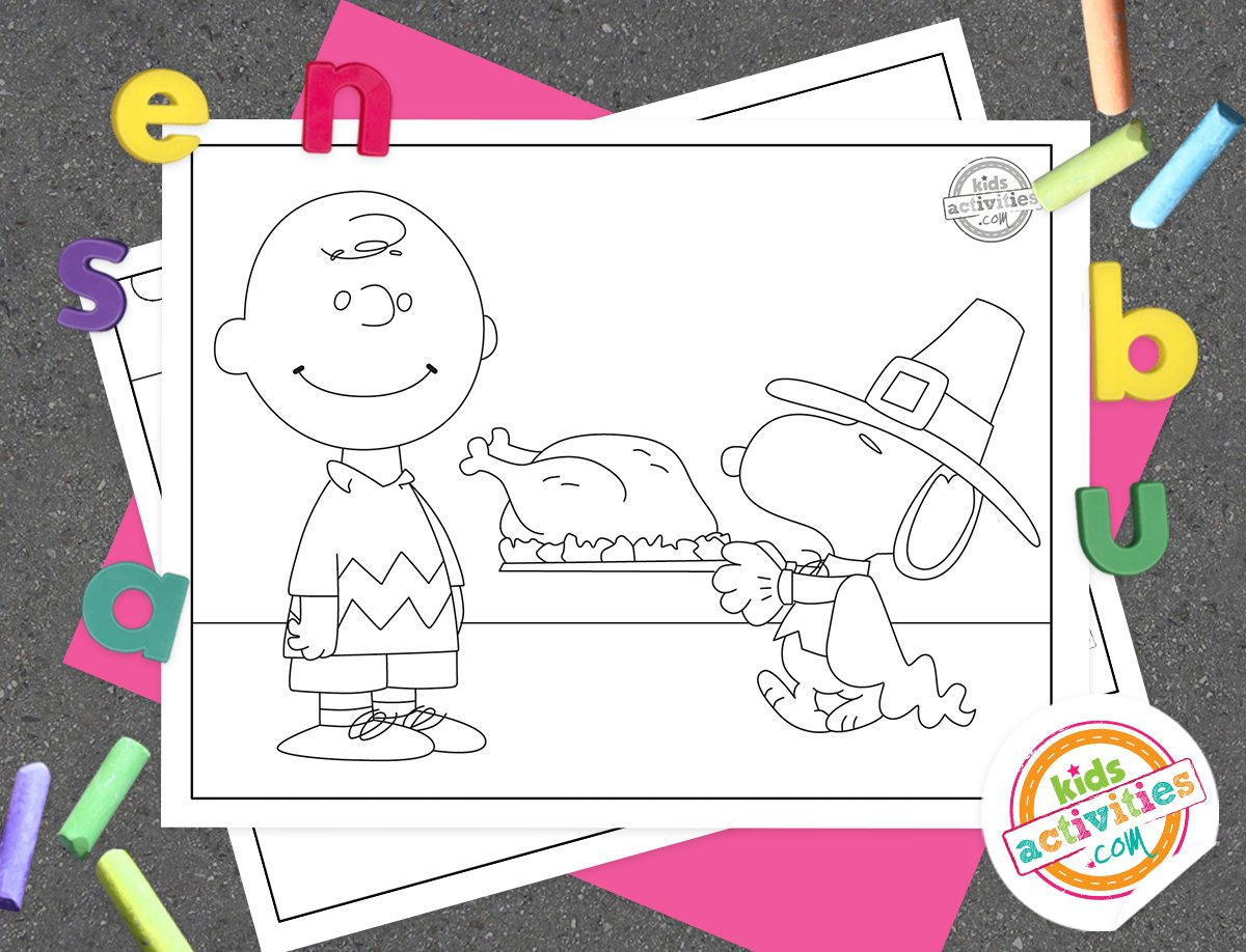 Festive Charlie Brown Thanksgiving Coloring Pages | Kids in Thanksgiving Coloring Sheets Charlie Brown