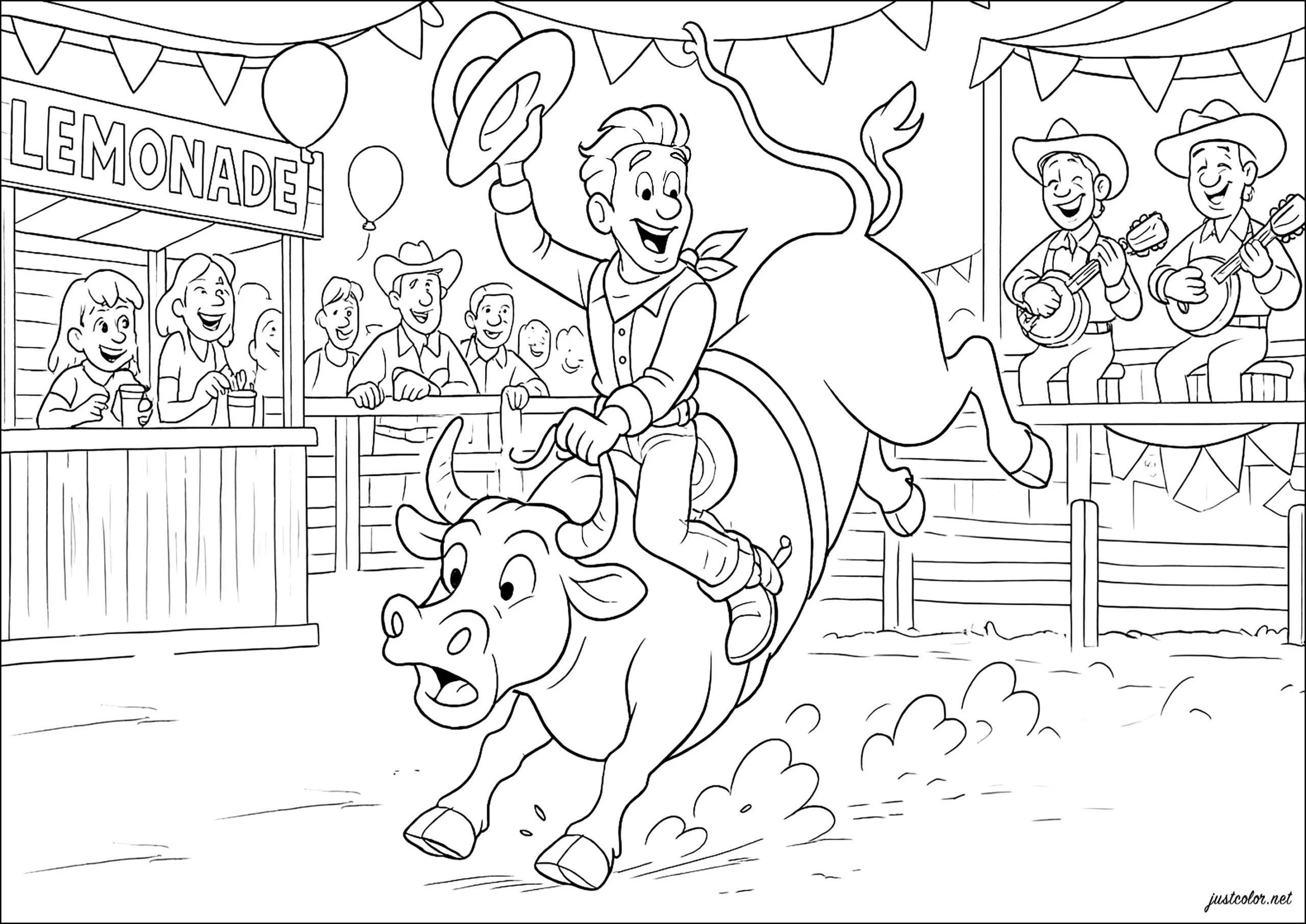 Festive Rodeo With An Experienced Cowboy - Cow-Boys Coloring Pages intended for Thanksgiving Cowboys Game 2025 Coloring Sheets