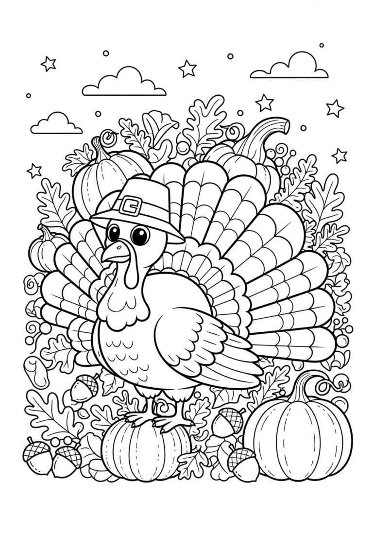 Festive Thanksgiving Coloring Contest Page For Kids throughout Thanksgiving Coloring Contest Sheets