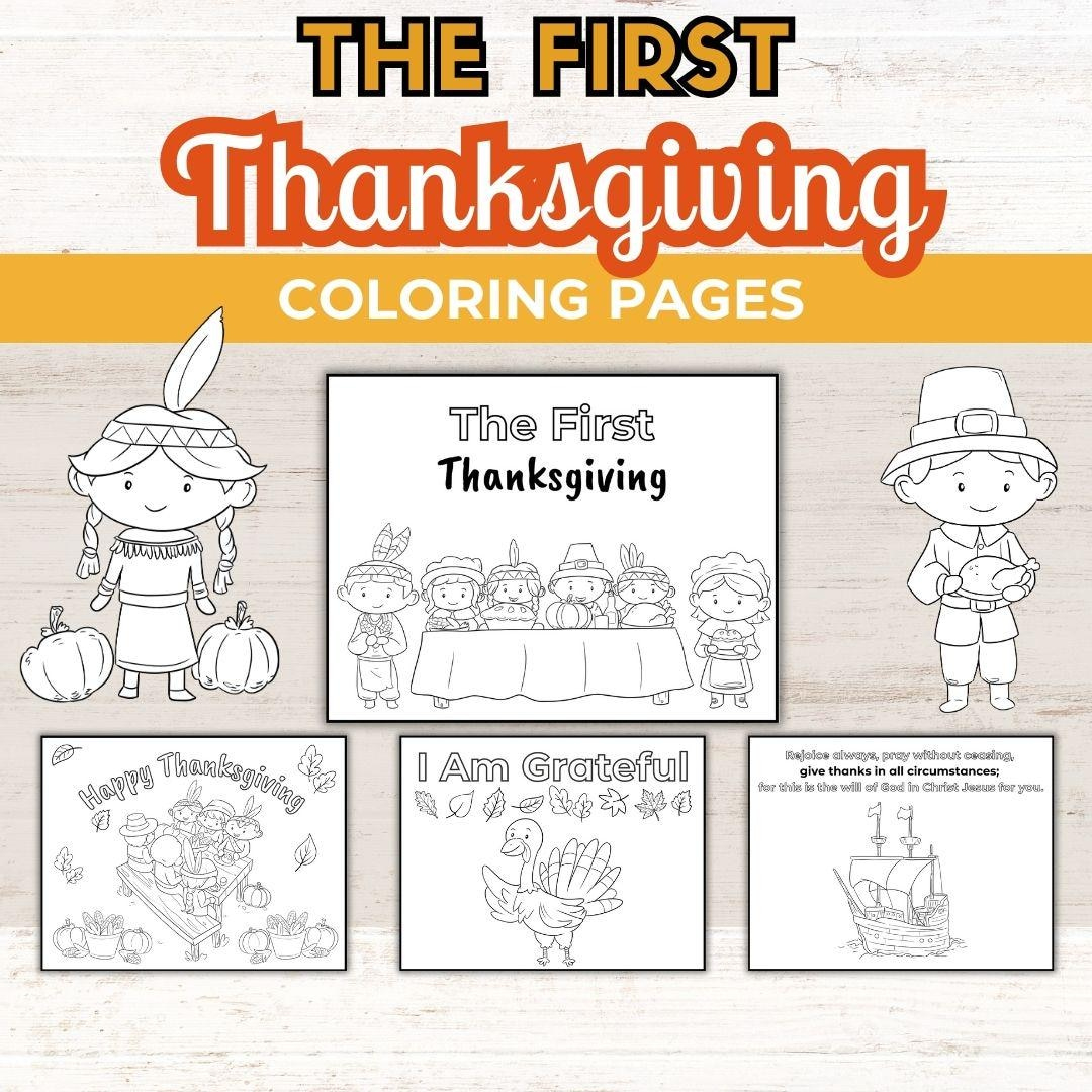 First Thanksgiving Coloring Pages | Pilgrim | Sunday School with Coloring Sheets For Kids About The First Thanksgiving
