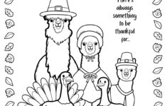 Free Download: Thanksgiving Alpaca Coloring Pages! with Happy Thanksgiving Color Sheet