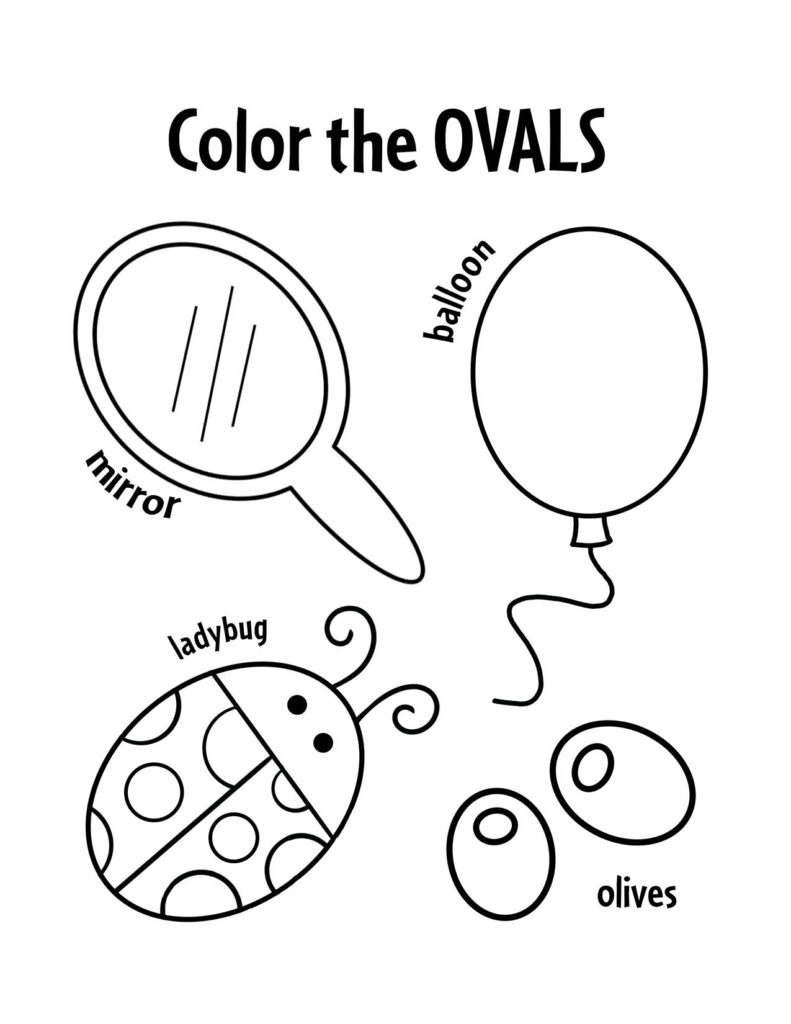 Free Oval Worksheets For Preschool! ⋆ The Hollydog Blog pertaining to Thanksgiving Oval Color Sheet