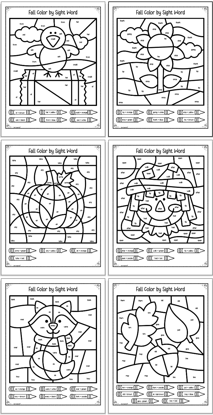 Free Printable Fall Sight Word Coloring Pages - The Artisan Life pertaining to Free Thanksgiving Sight Word Coloring Sheets For Kids