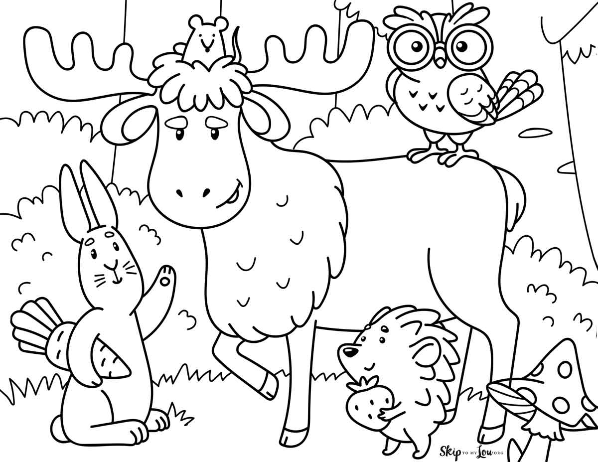 Free Printable Moose Coloring Pages | Skip To My Lou with Thanksgiving Moose Coloring Sheet