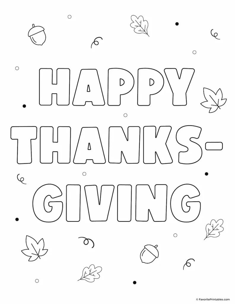 Free Printable Thanksgiving Coloring Pages - Favorite Printables inside Happy Thanksgiving Printable Coloring Sheets