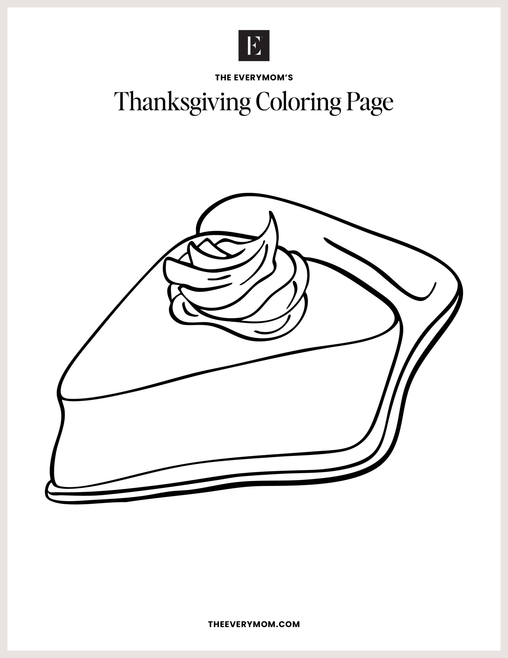 Free, Printable Thanksgiving Coloring Pages For Kids pertaining to Thanksgiving Pie Coloring Sheet