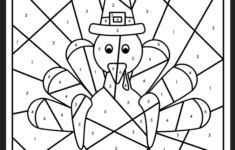 Free Printable Thanksgiving Colornumber Worksheet - Pjs And Paint within Thanksgiving Color by Number Sheet