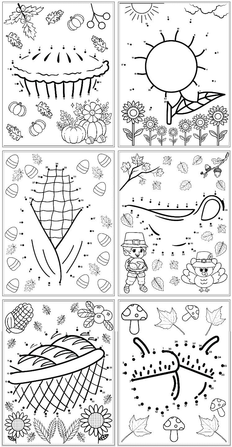 Free Printable Thanksgiving Dot To Dots - The Artisan Life with Dots Thanksgiving Dot Color Sheets