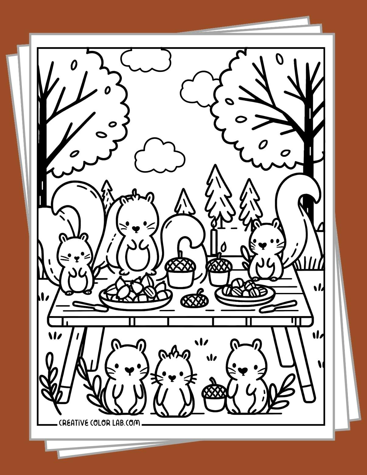 Free Thanksgiving Coloring Pages in Thanksgiving Coloring Sheets Woodlan Animals