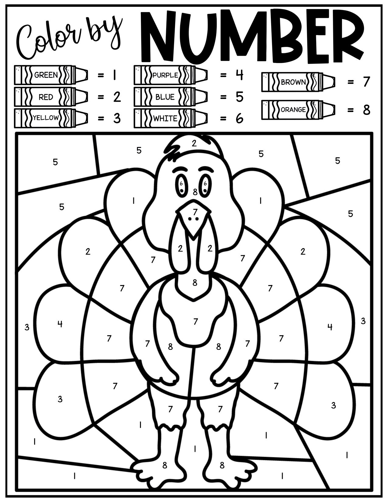 Free Thanksgiving Colornumber Pages - Play Party Plan throughout Intractive Coloring Sheets Thanksgiving