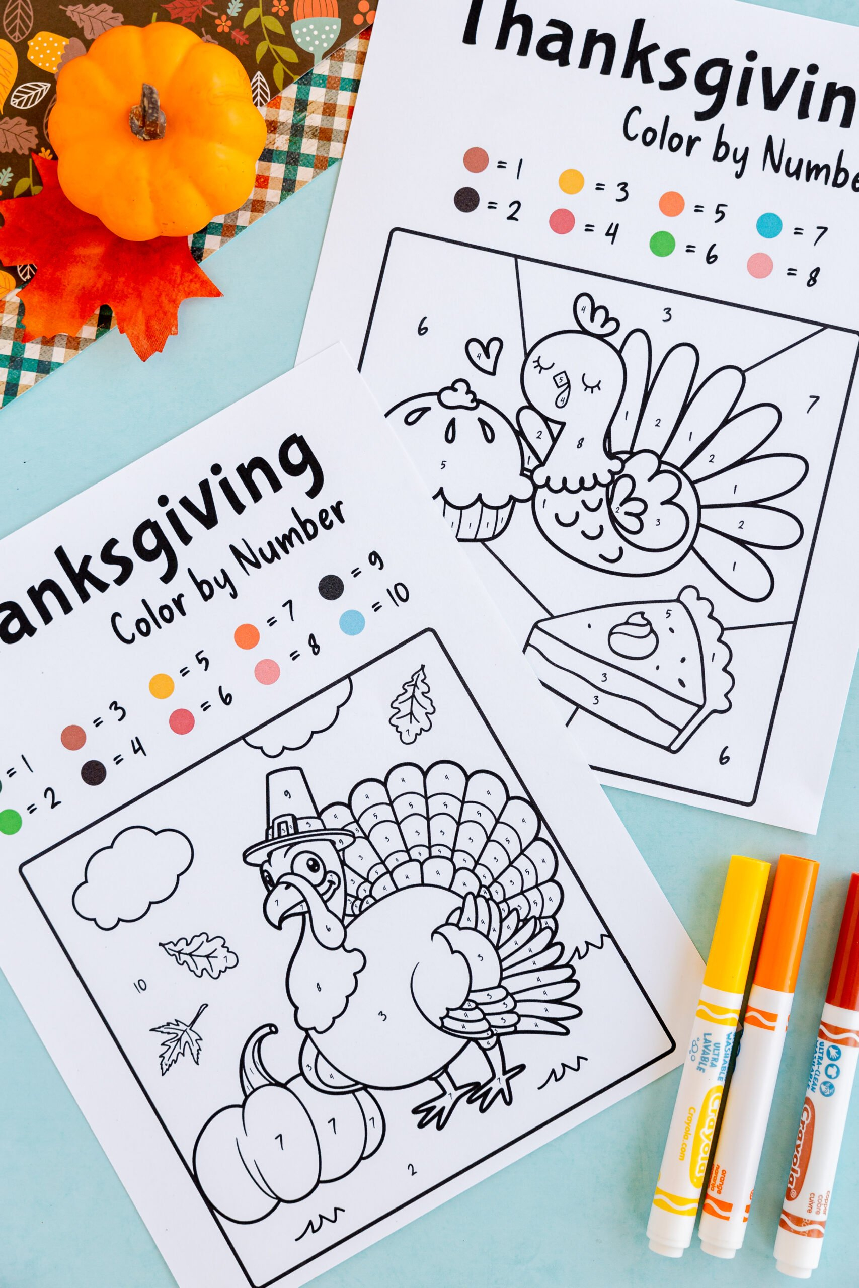 Free Thanksgiving Colornumber Pages - Play Party Plan throughout Thanksgiving Sheet In Color