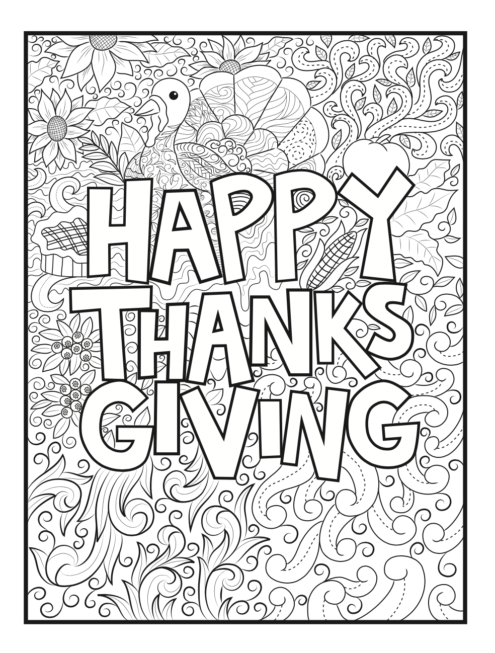 Free} Thanksgiving Colouring Sheet For Adults - The-Gingerbread intended for Happy Thanksgiving Color Sheet