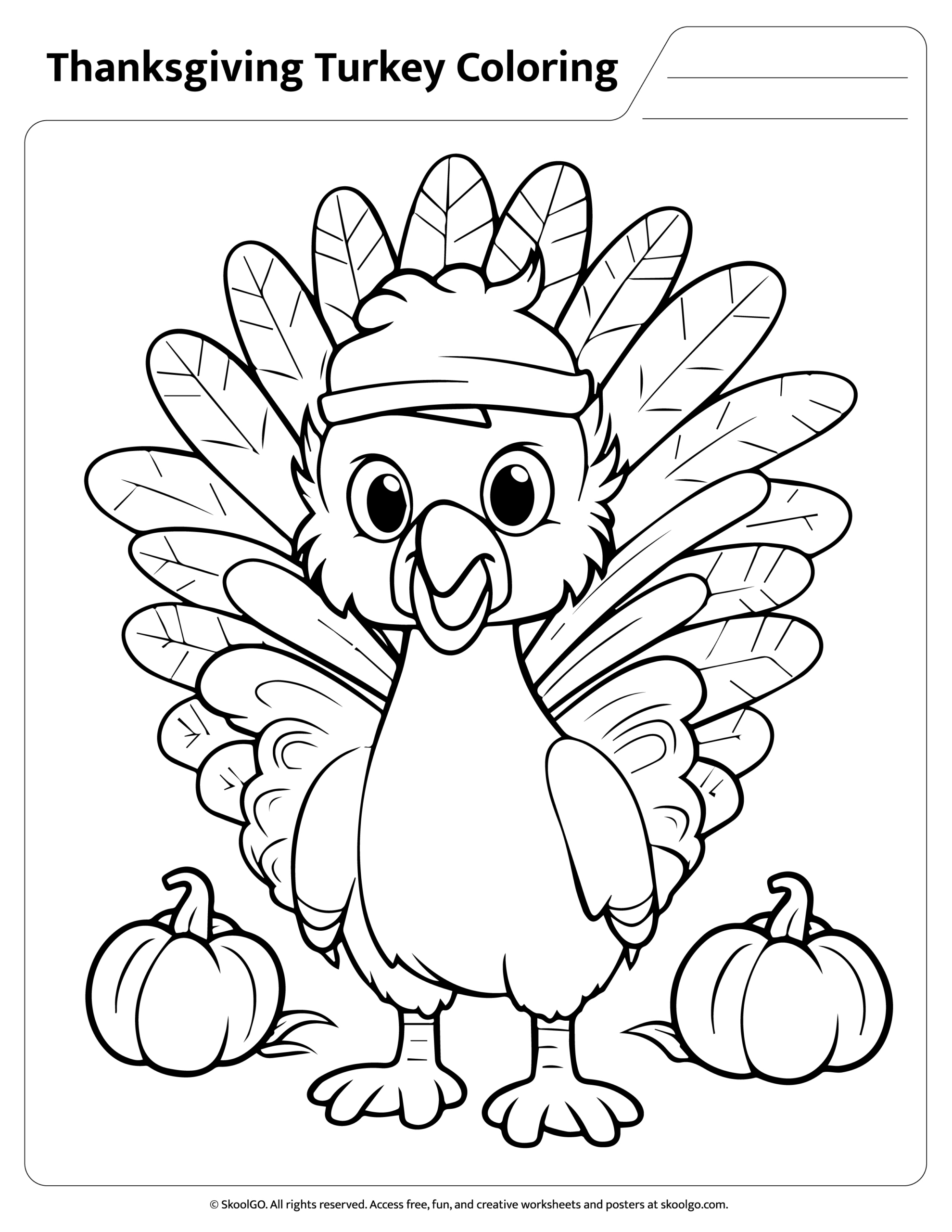 Free Thanksgiving Turkey Coloring Worksheet For Kids throughout Thanksgiving Turkey Coloring Sheet Pre-K