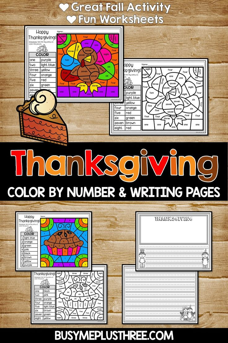 Fun Thanksgiving Seasonal Activities Colornumber And Writing Pages inside Math Coloring Sheet 5Th Squares Thanksgiving