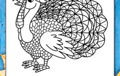 Geometric Turkey Coloring Page • Free Printable Pdf From Primarygames with Geometric Thanksgiving Coloring Sheets