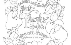 Give Thanks For All Things Coloring Page In Two Sizes: 8.5X11 And in Bible Versxe Thanksgiving Coloring Sheet
