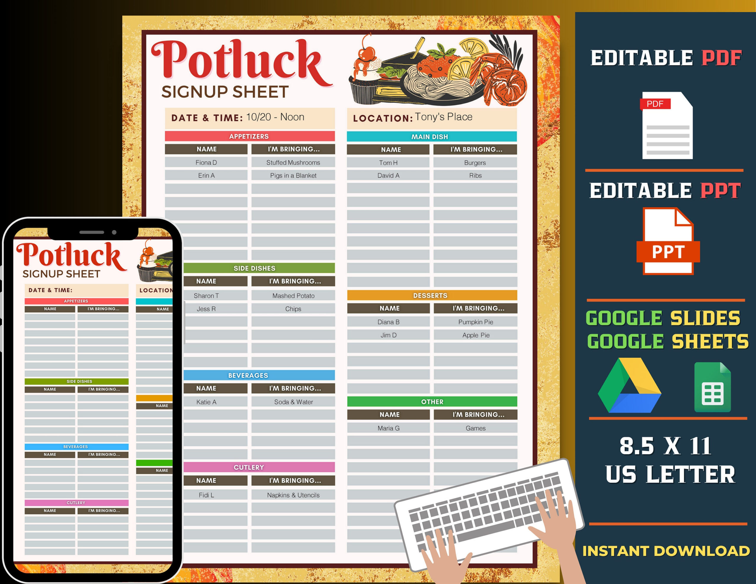 Google Sheets Thanksgiving Template - Etsy pertaining to Thanksgiving Colored Spreadsheet Template Google Sheets
