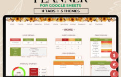 Google Sheets Thanksgiving Template - Etsy pertaining to Thanksgiving Colored Spreadsheet Template Google Sheets