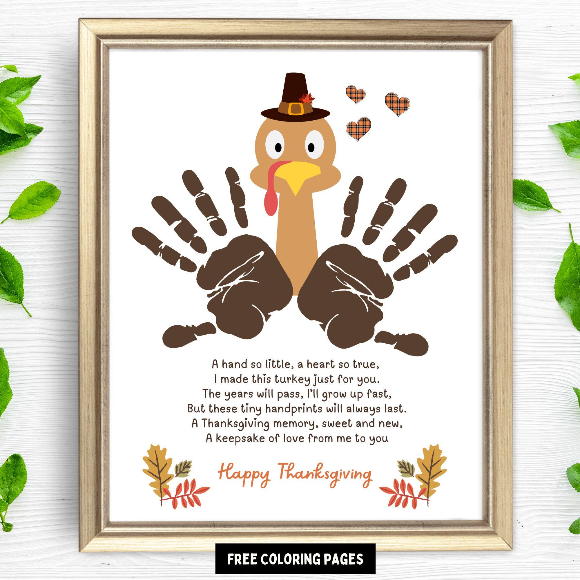 Handprint Turkey - Etsy pertaining to Thanksgiving For Emily Ann Color Sheet
