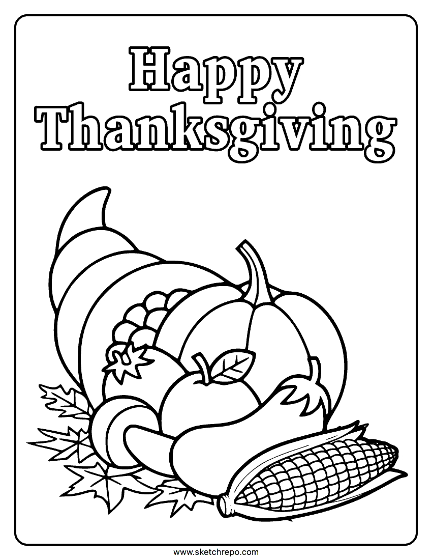 Happy Thanksgiving Coloring Page - Sketch Repo with regard to Coloring Sheets Of Thanksgiving
