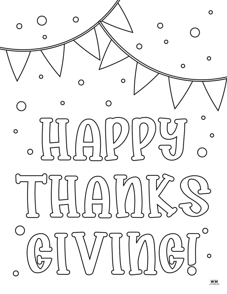 Happy Thanksgiving Coloring Pages - 20 Free Printables | Printabulls inside Happy Thanksgiving Bubble Letters Color Sheet