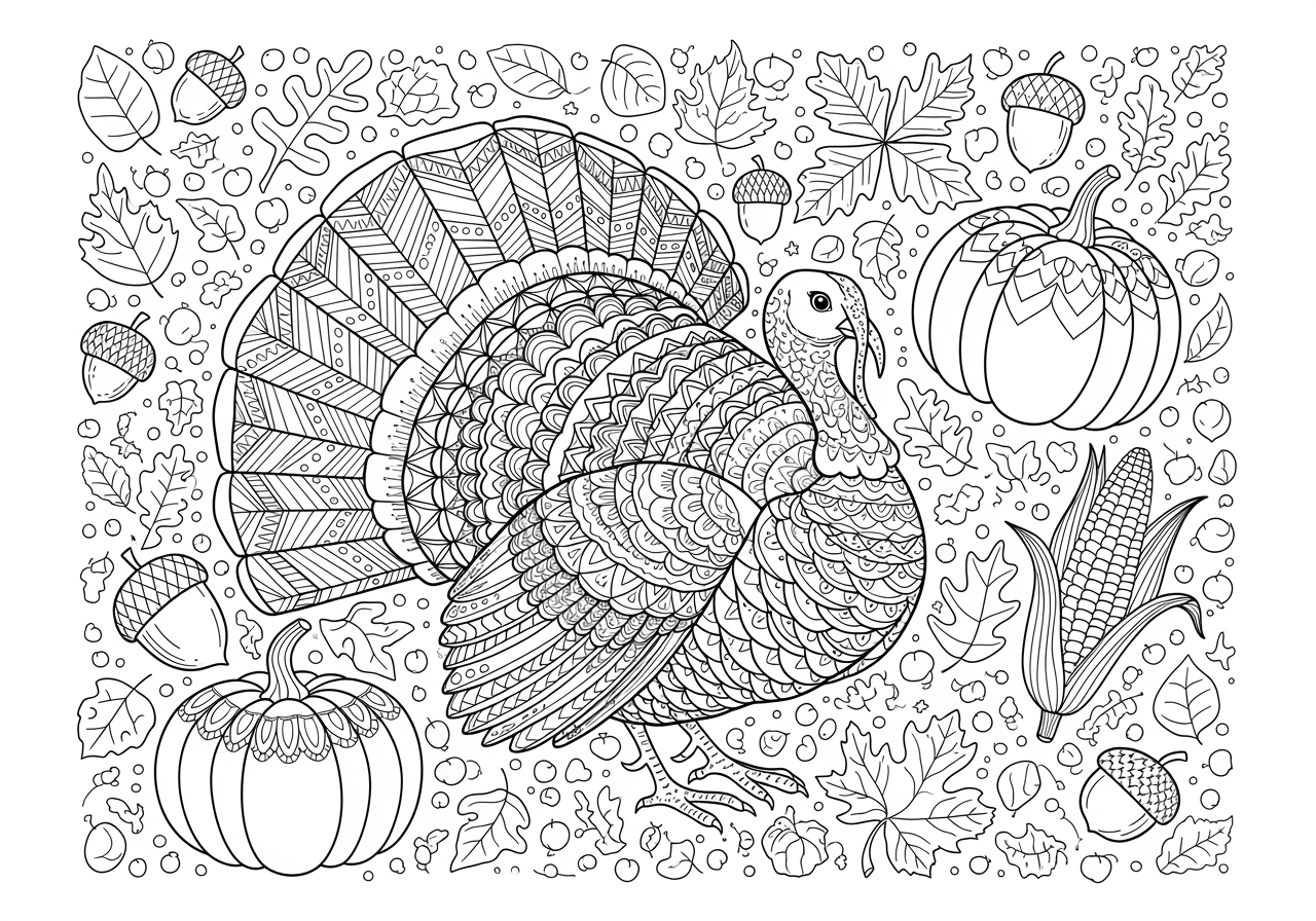 Hard Thanksgiving Coloring Page For Creativity &amp;amp; Fun for Hard Coloring Sheets Fopr Thanksgiving